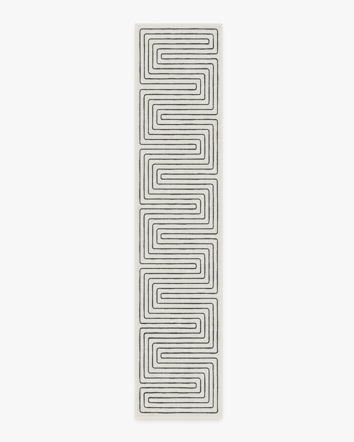 Labyrinth — Halı, Siyah Fildişi, RUNNER, beyaz zemin, 2x12