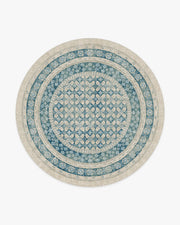 Cyrus — Halı, Nötr Mavi, ROUND, beyaz zemin, 8R