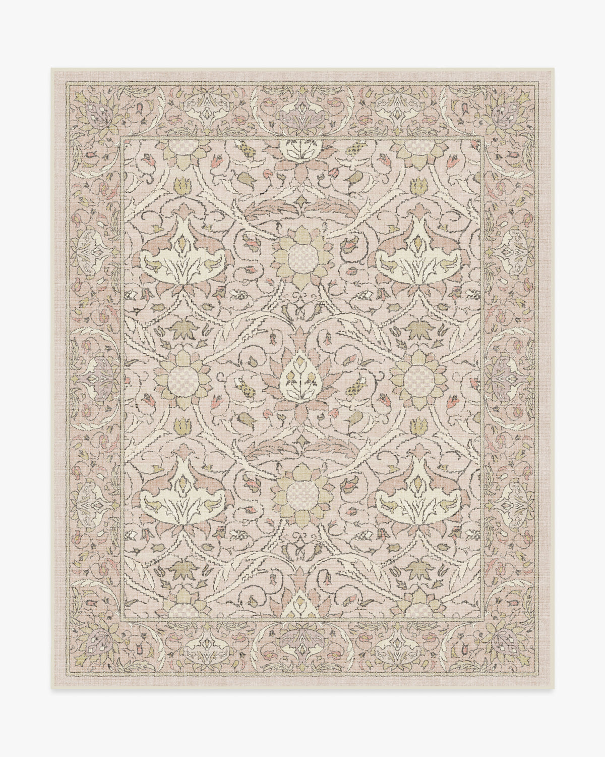 Morris And Co Montreal — Halı, Yumuşak Pembe, AREA, beyaz zemin, 8x10