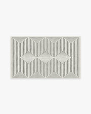 Labyrinth — Halı, Siyah Fildişi, AREA, beyaz zemin, 3x5
