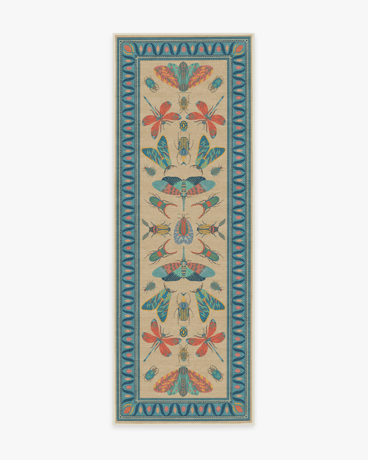 Flutterby — Halı, Çok Renkli, RUNNER, beyaz zemin, 2x7