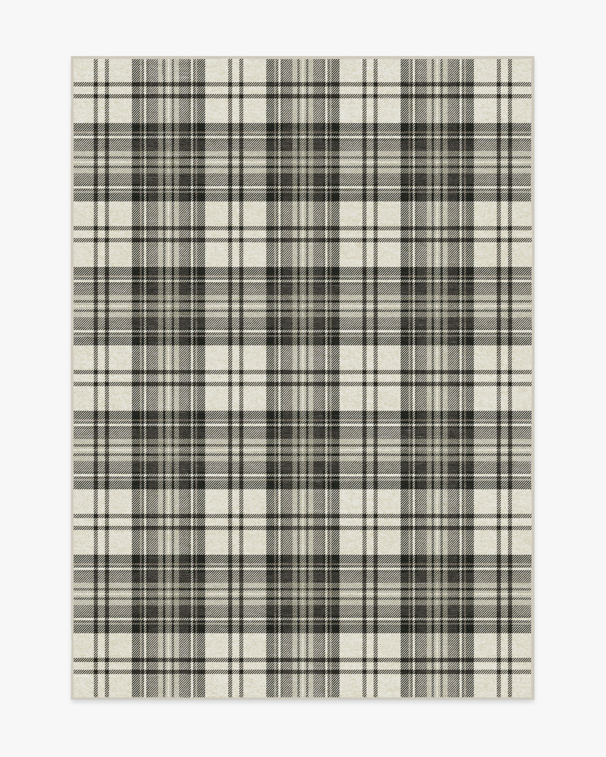 Dress Stewart Tartan — Halı, Siyah Fildişi, AREA, beyaz zemin, 5x7