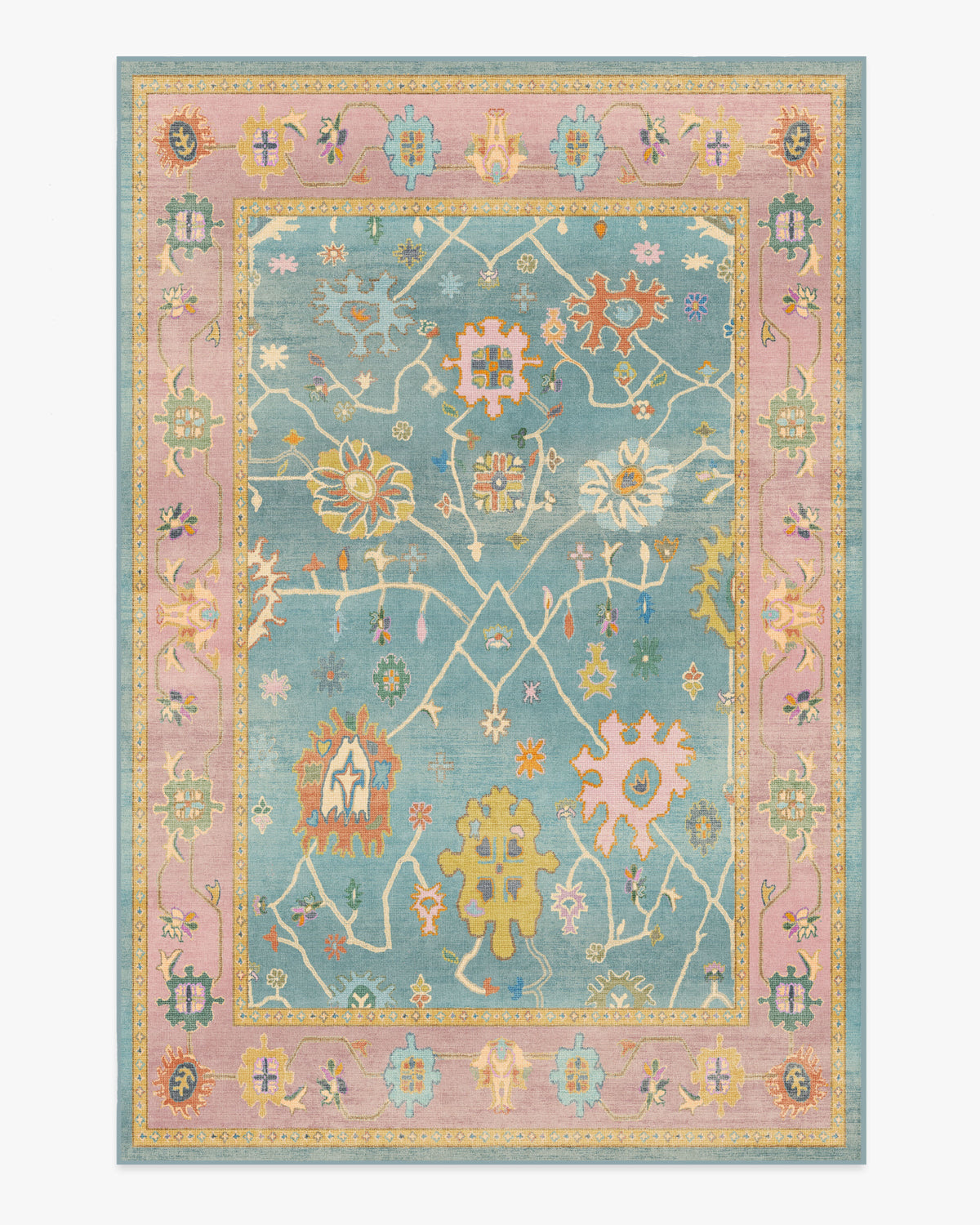 Jemima — Halı, Çok Renkli, AREA, beyaz zemin, 6x9