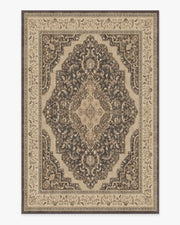 Adeline — Halı, Koyu Ahşap, AREA, beyaz zemin, 6x9