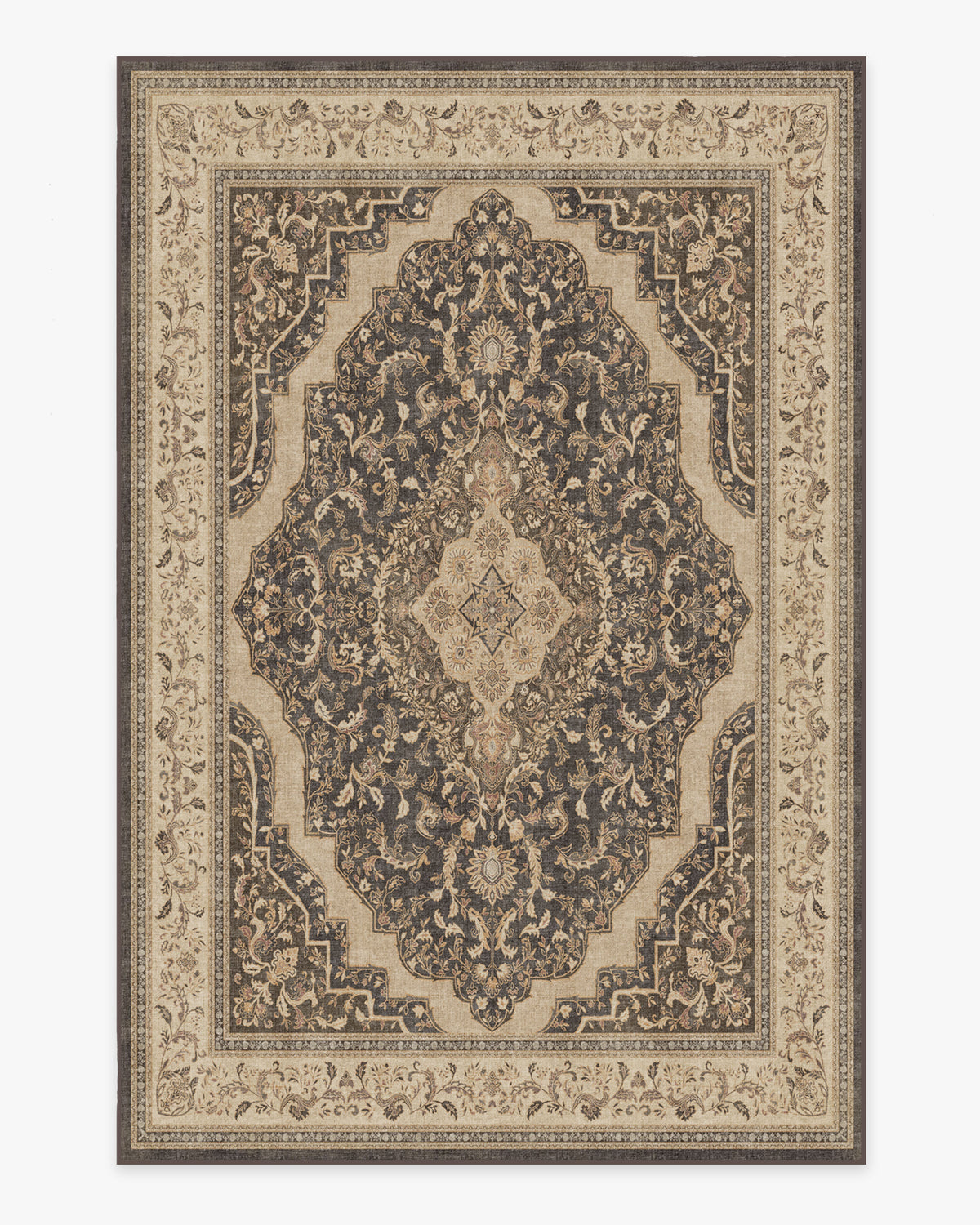 Adeline — Halı, Koyu Ahşap, AREA, beyaz zemin, 6x9