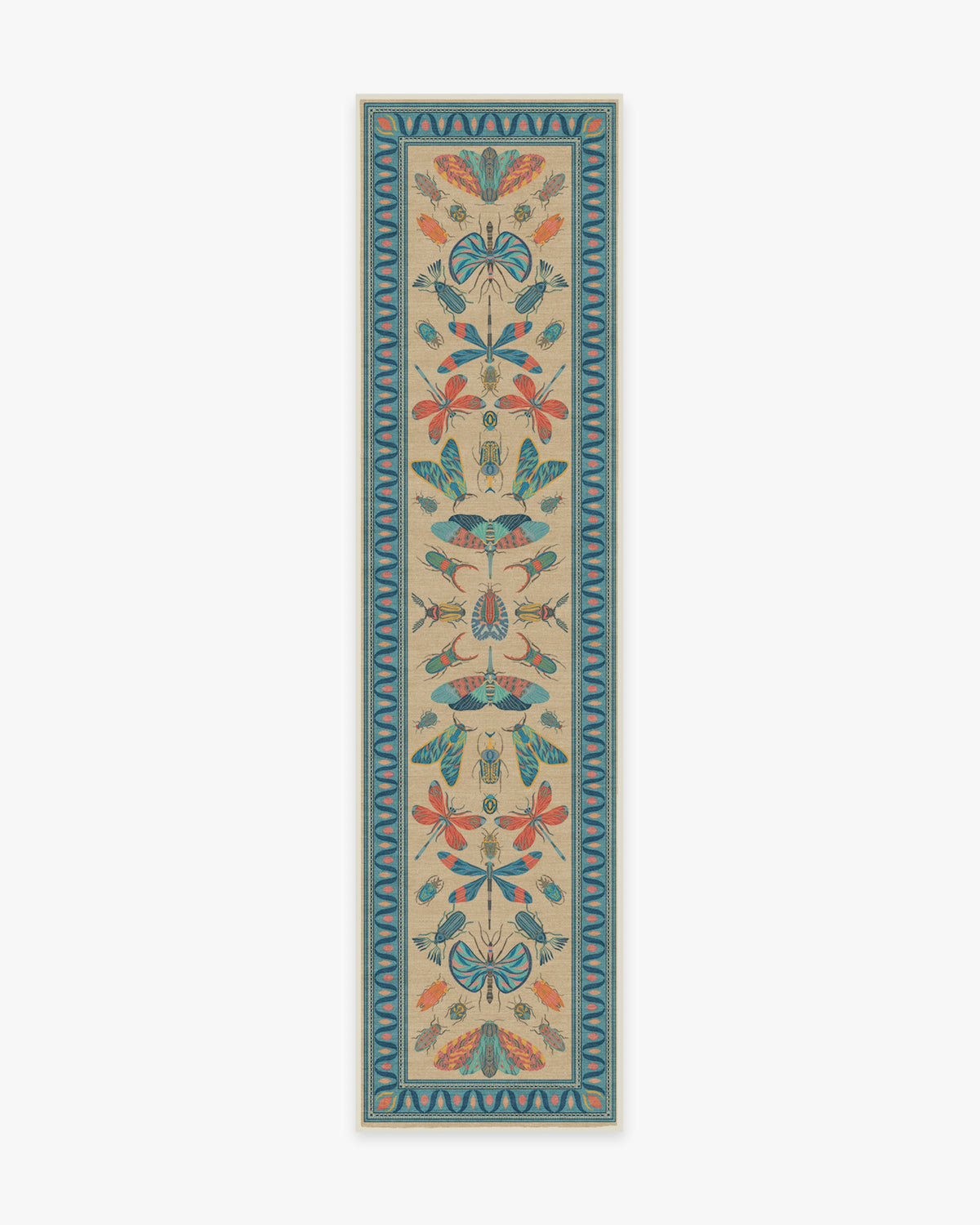 Flutterby — Halı, Çok Renkli, RUNNER, beyaz zemin, 2x10