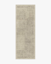 Linear Oasis — Halı, Taş Gri, RUNNER, beyaz zemin, 2x7