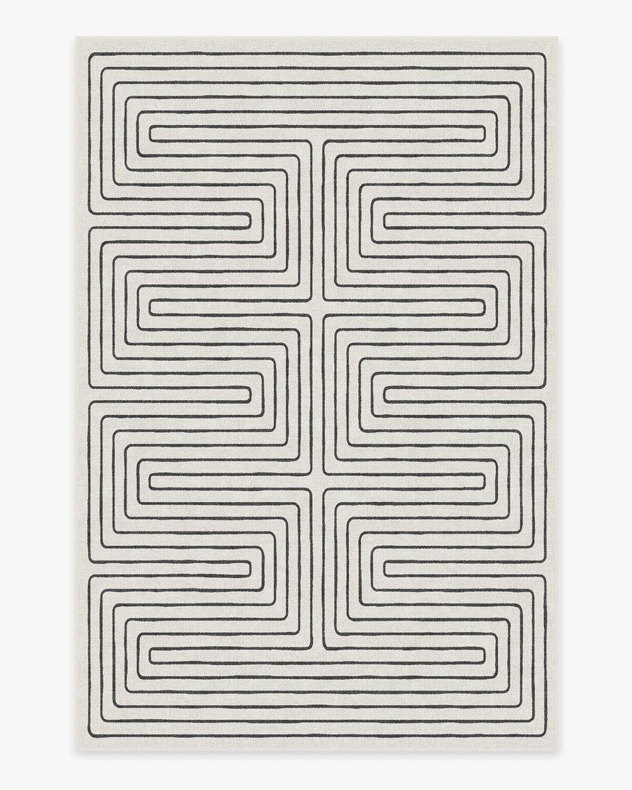 Labyrinth — Halı, Siyah Fildişi, AREA, beyaz zemin, 6x9