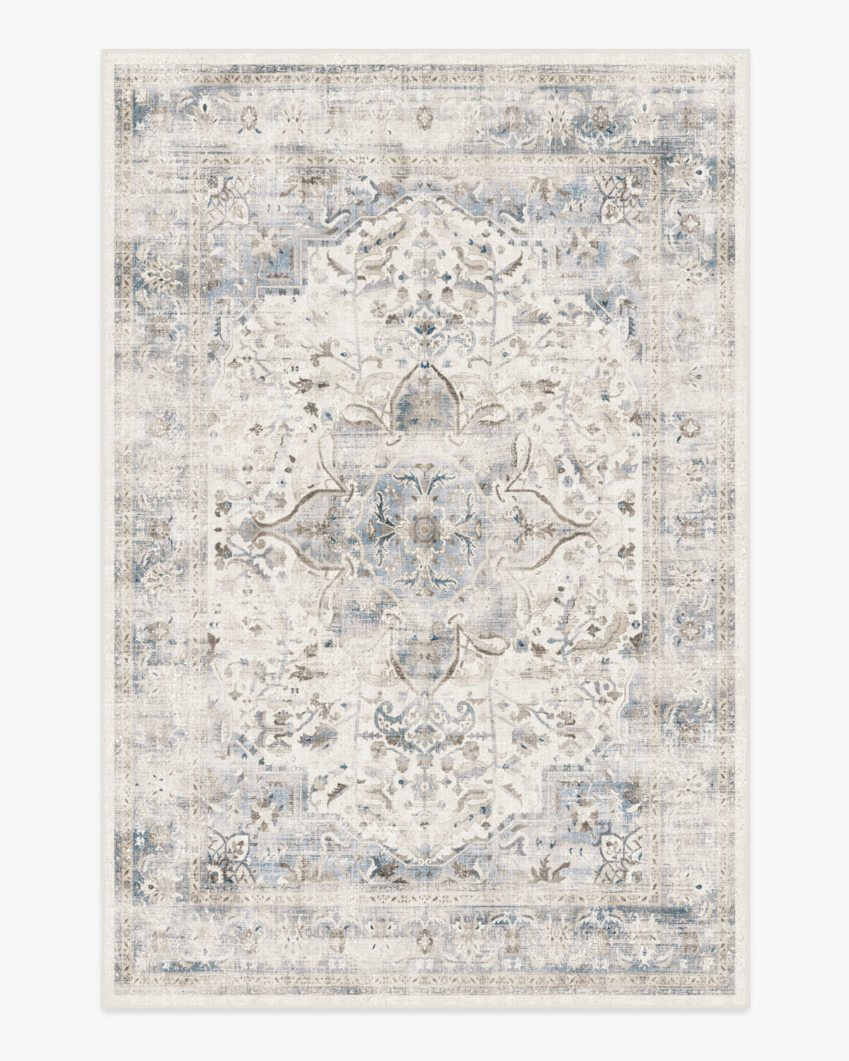 Sarrah — Halı, Quartz Mavi, AREA, beyaz zemin, 6x9