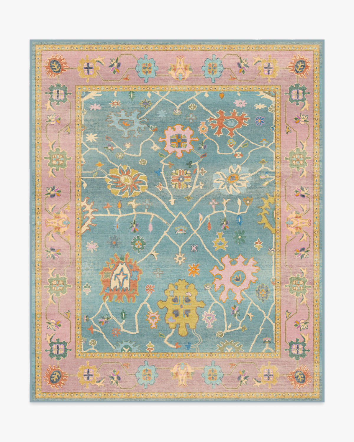 Jemima — Halı, Çok Renkli, AREA, beyaz zemin, 8x10