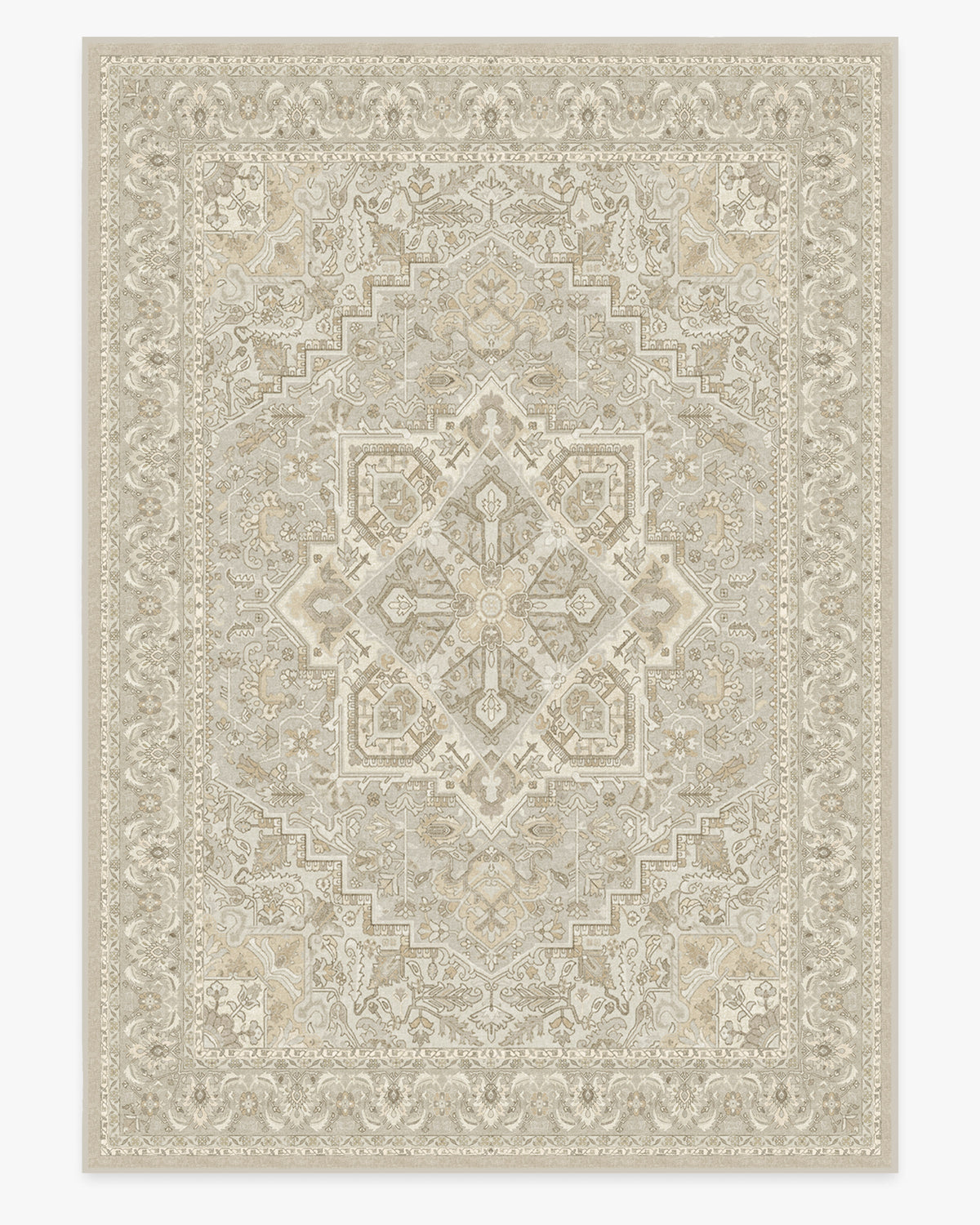 Hendesi Heriz — Halı, Krem, AREA, beyaz zemin, 10x14