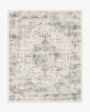 Sarrah — Halı, Quartz Mavi, AREA, beyaz zemin, 8x10