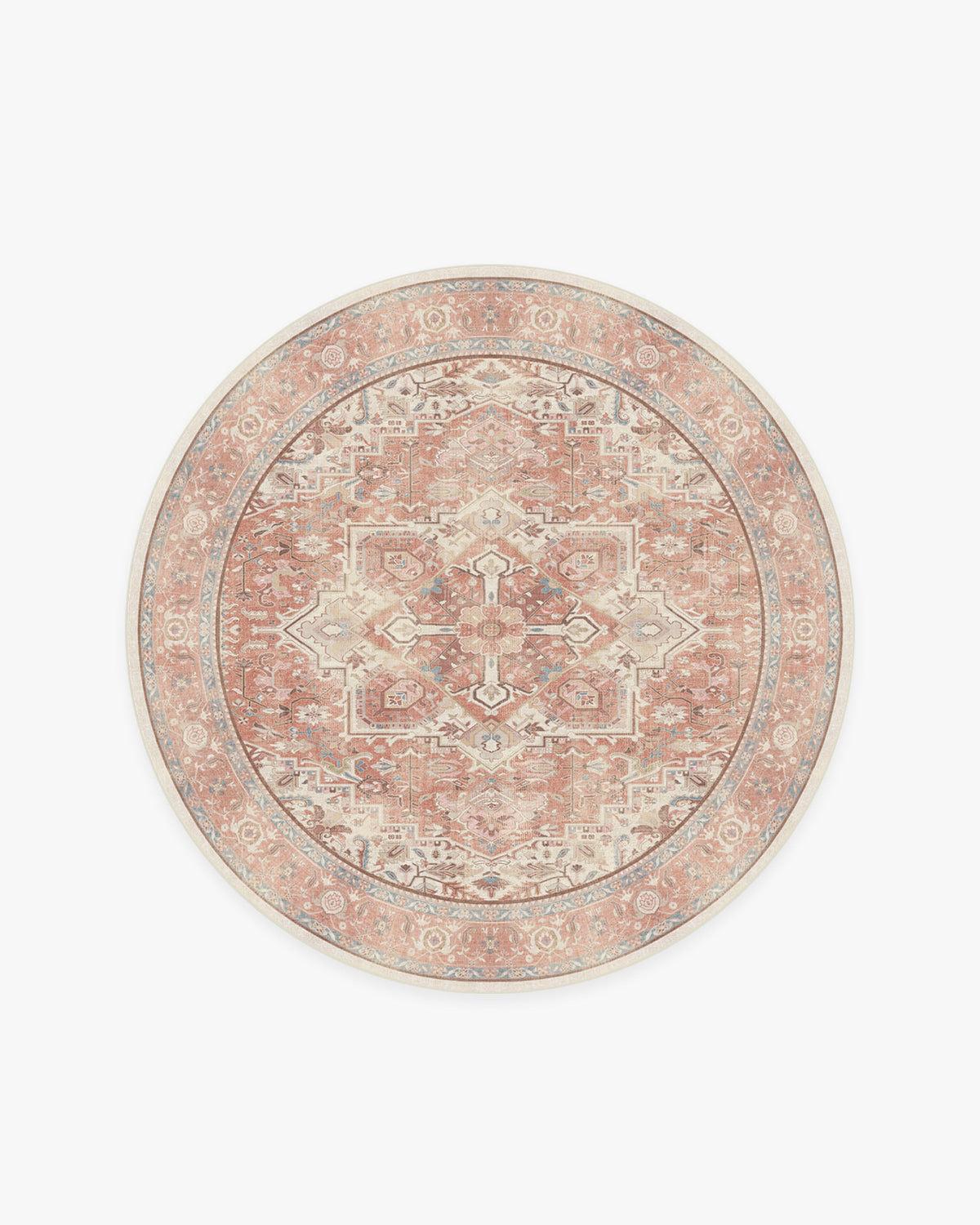 Kamran — Halı, Gül, ROUND, beyaz zemin, 6R