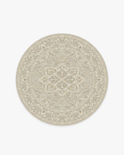 Hendesi Heriz — Halı, Krem, ROUND, beyaz zemin, 6R