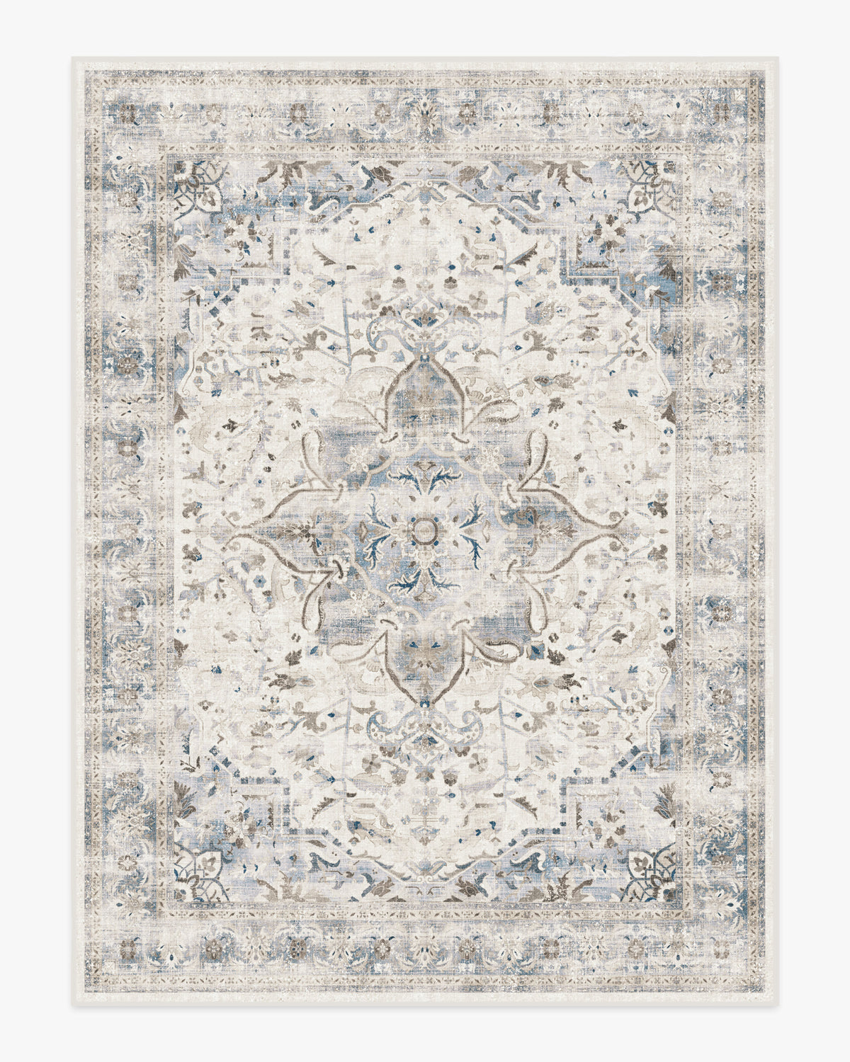 Sarrah — Halı, Quartz Mavi, AREA, beyaz zemin, 9x12
