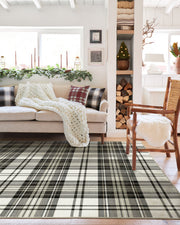 Dress Stewart Tartan — Halı, Siyah Fildişi, AREA, yaşam alanı, 5x7