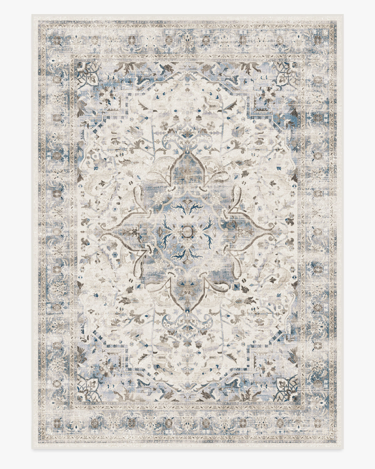 Sarrah — Halı, Quartz Mavi, AREA, beyaz zemin, 10x14