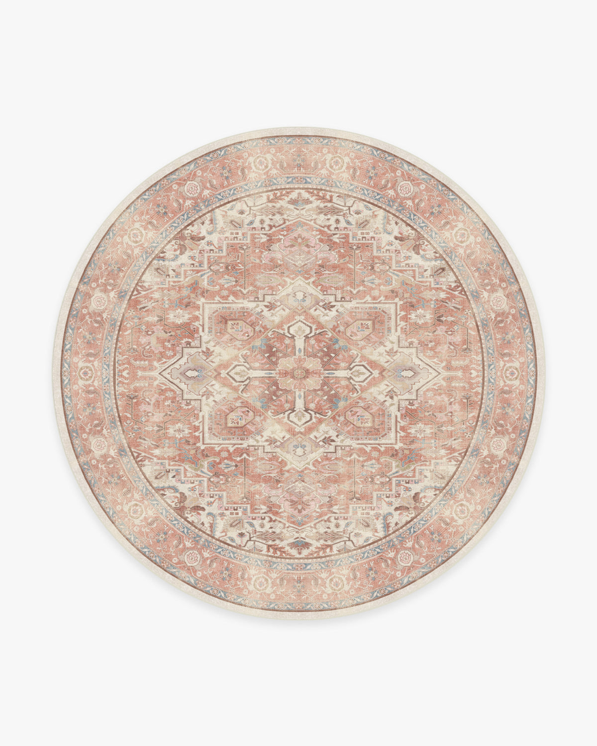 Kamran — Halı, Gül, ROUND, beyaz zemin, 8R