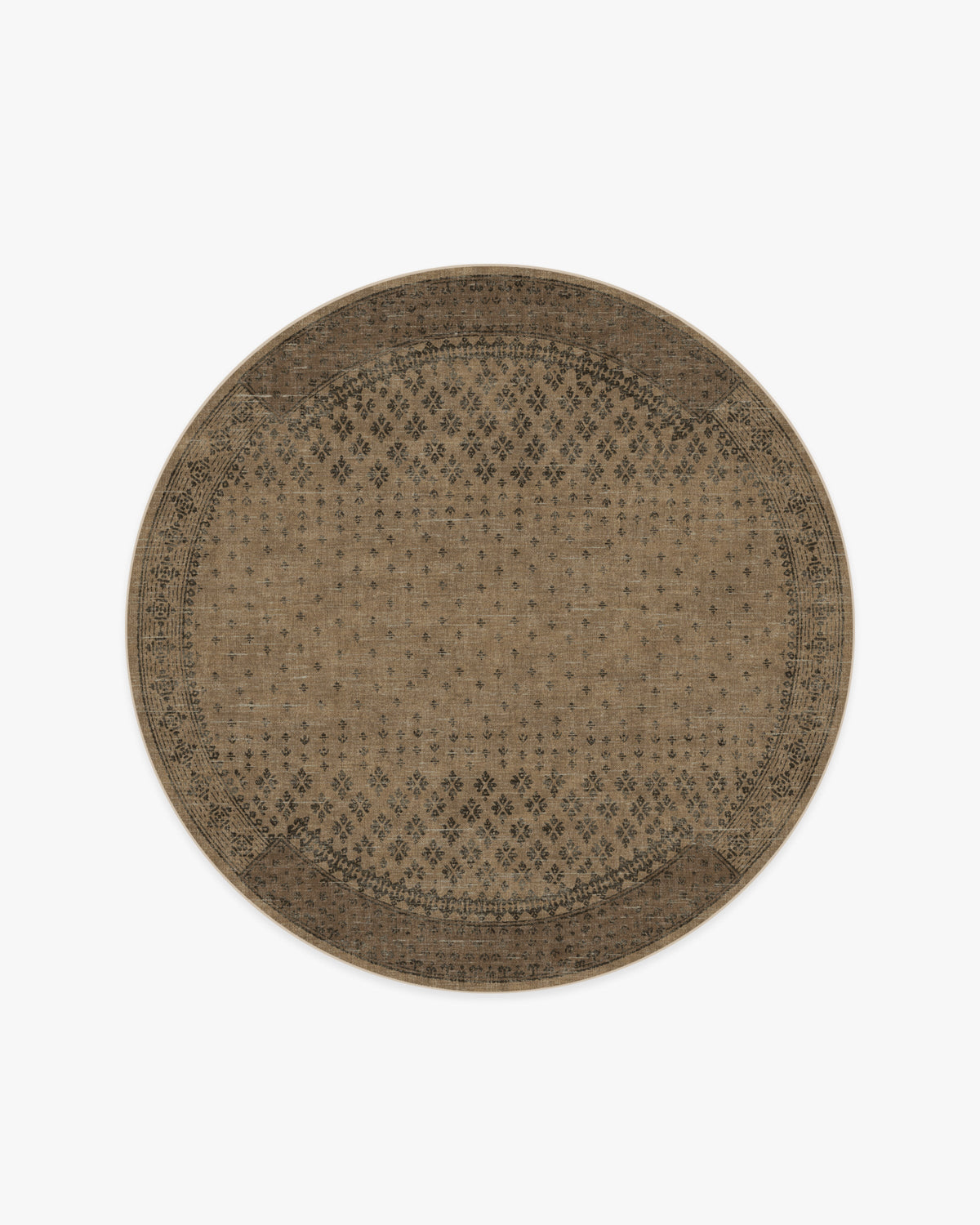 Fernanda — Halı, Siyah Taba, ROUND, beyaz zemin, 6R