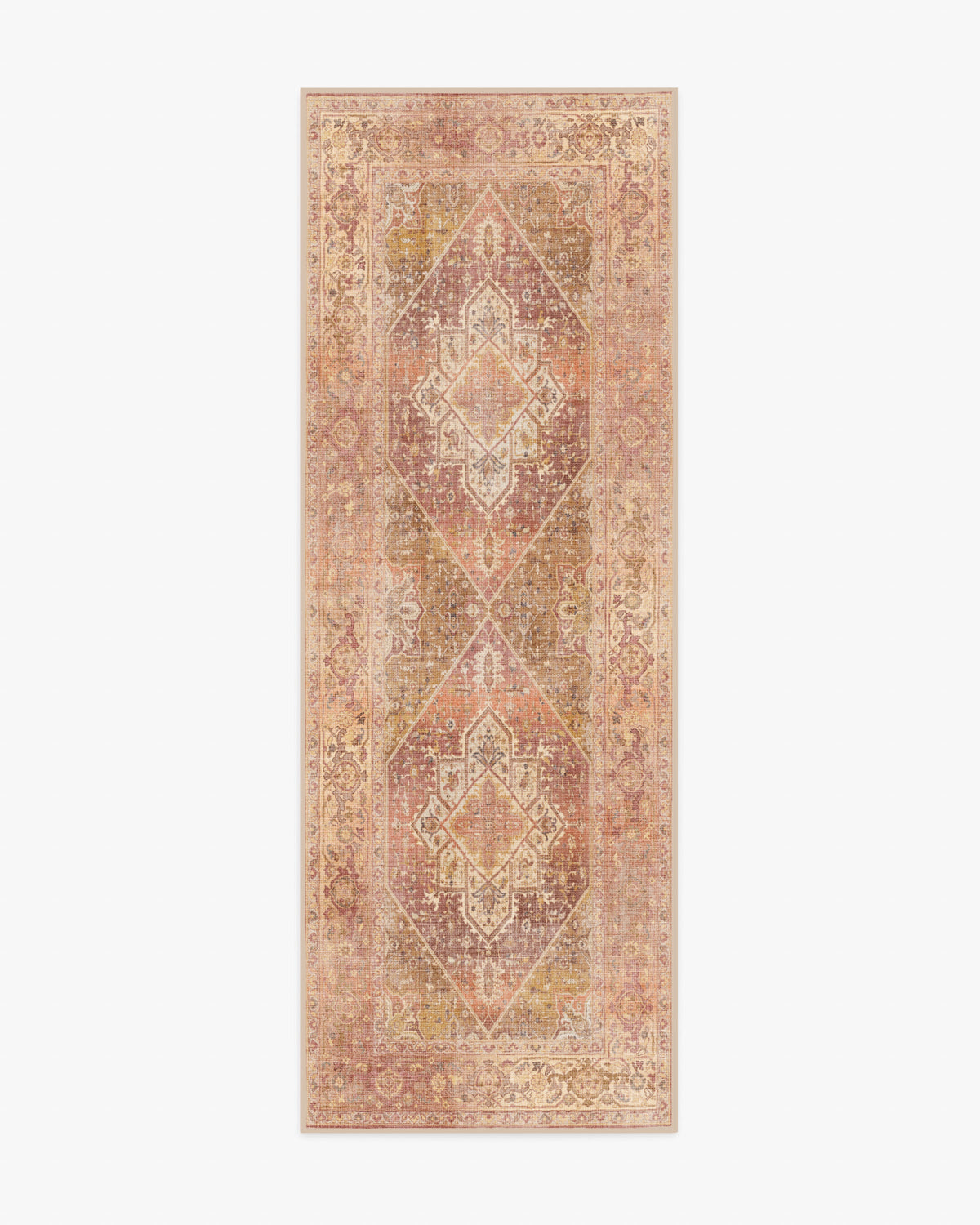 Santiago — Halı, Mercan Altın, RUNNER, beyaz zemin, 2x7
