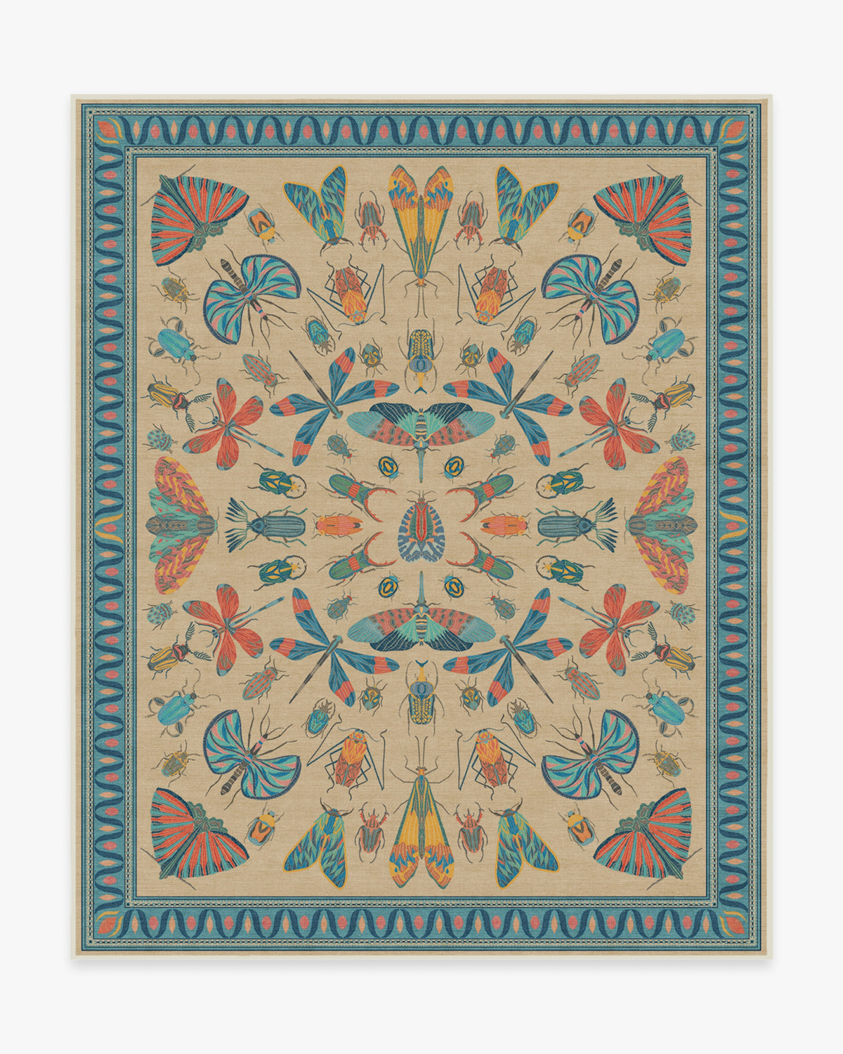 Flutterby — Halı, Çok Renkli, AREA, beyaz zemin, 8x10