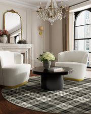 Dress Stewart Tartan — Halı, Siyah Fildişi, ROUND, yaşam alanı, 8R