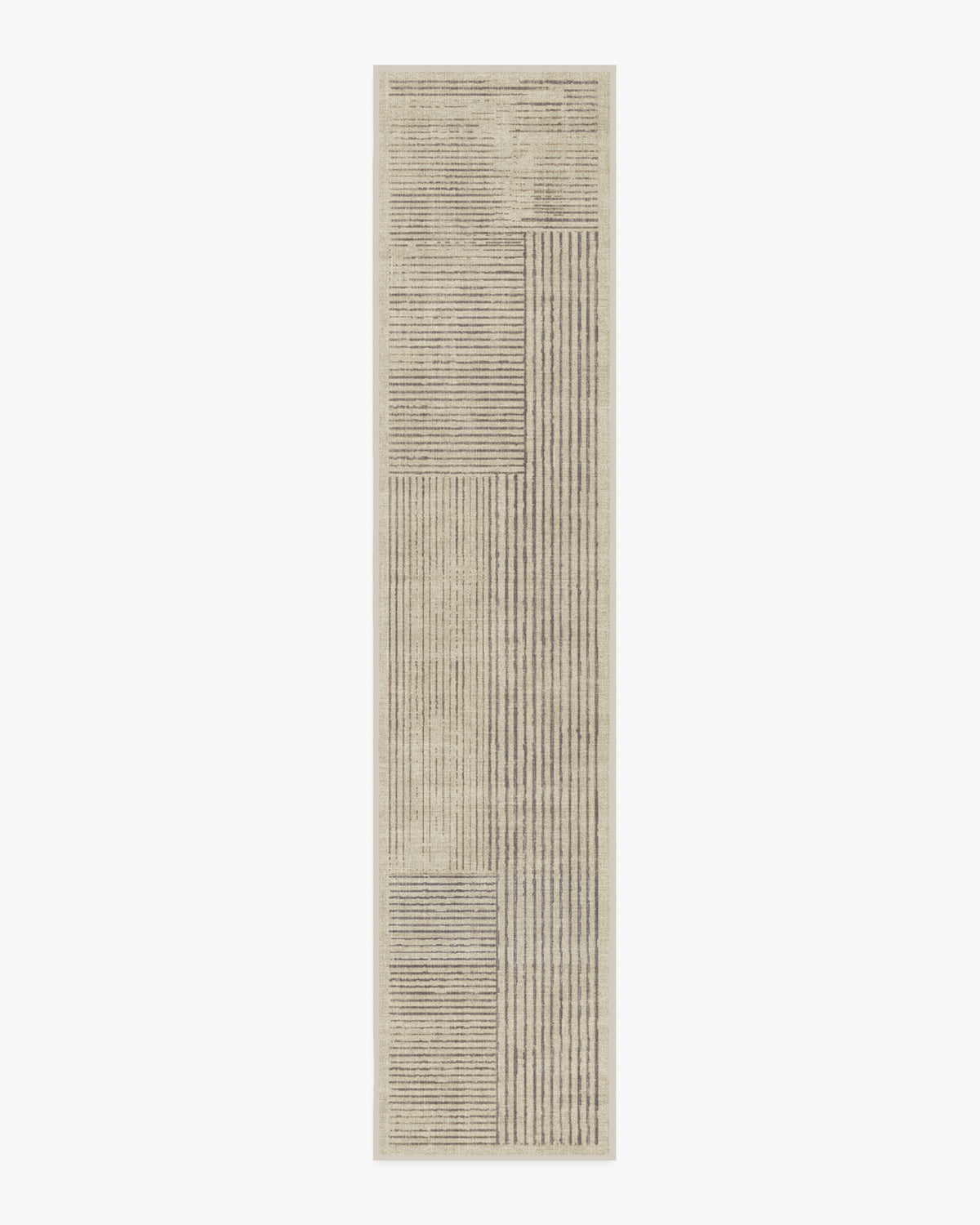 Linear Oasis — Halı, Taş Gri, RUNNER, beyaz zemin, 2x12