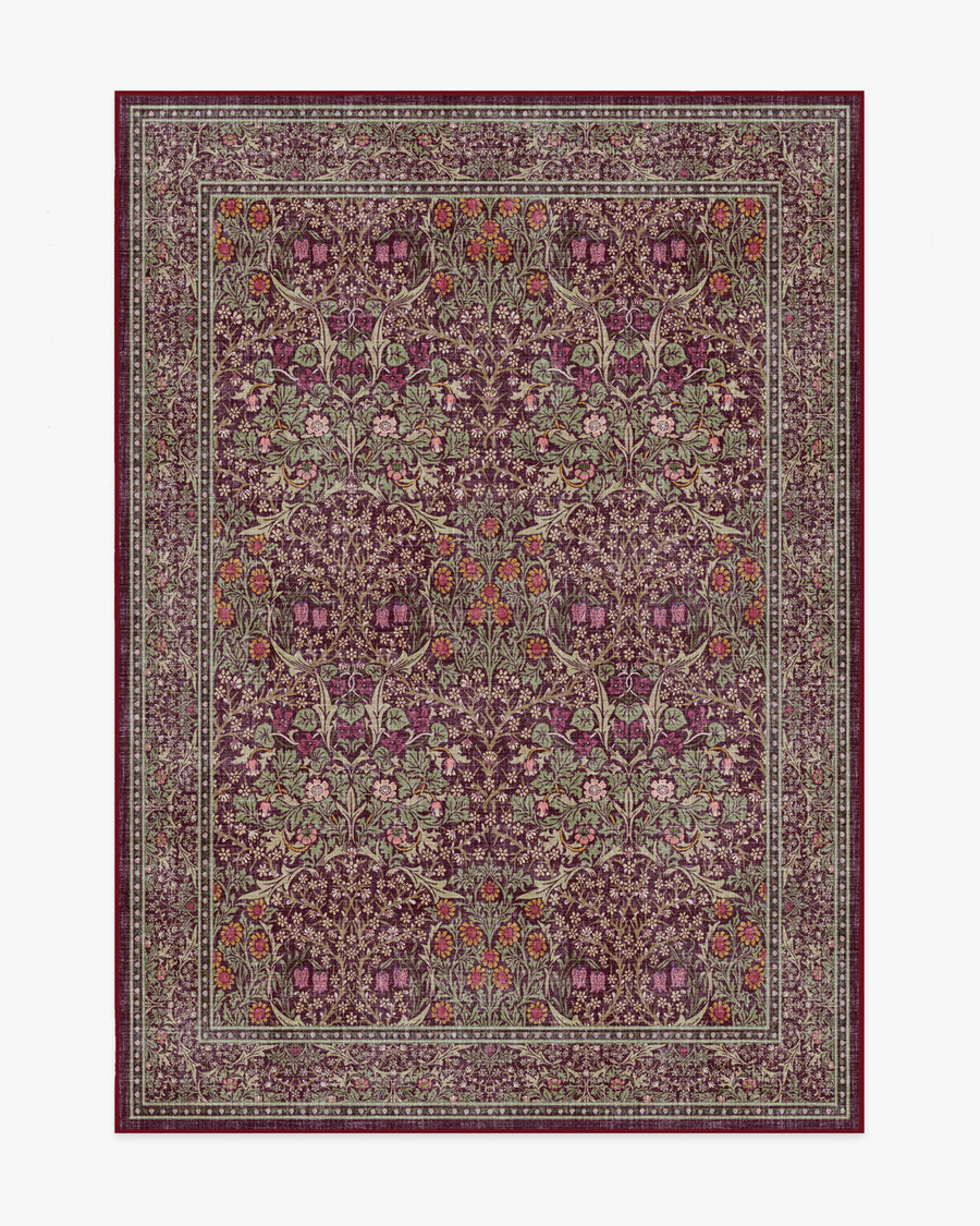 Morris And Co Blackthorn — Halı, Mulberry, AREA, beyaz zemin, 5x7