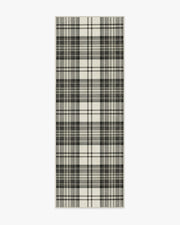 Dress Stewart Tartan — Halı, Siyah Fildişi, RUNNER, beyaz zemin, 2x7