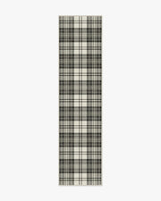 Dress Stewart Tartan — Halı, Siyah Fildişi, RUNNER, beyaz zemin, 2x10
