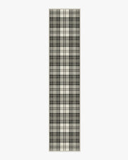 Dress Stewart Tartan — Halı, Siyah Fildişi, RUNNER, beyaz zemin, 2x12