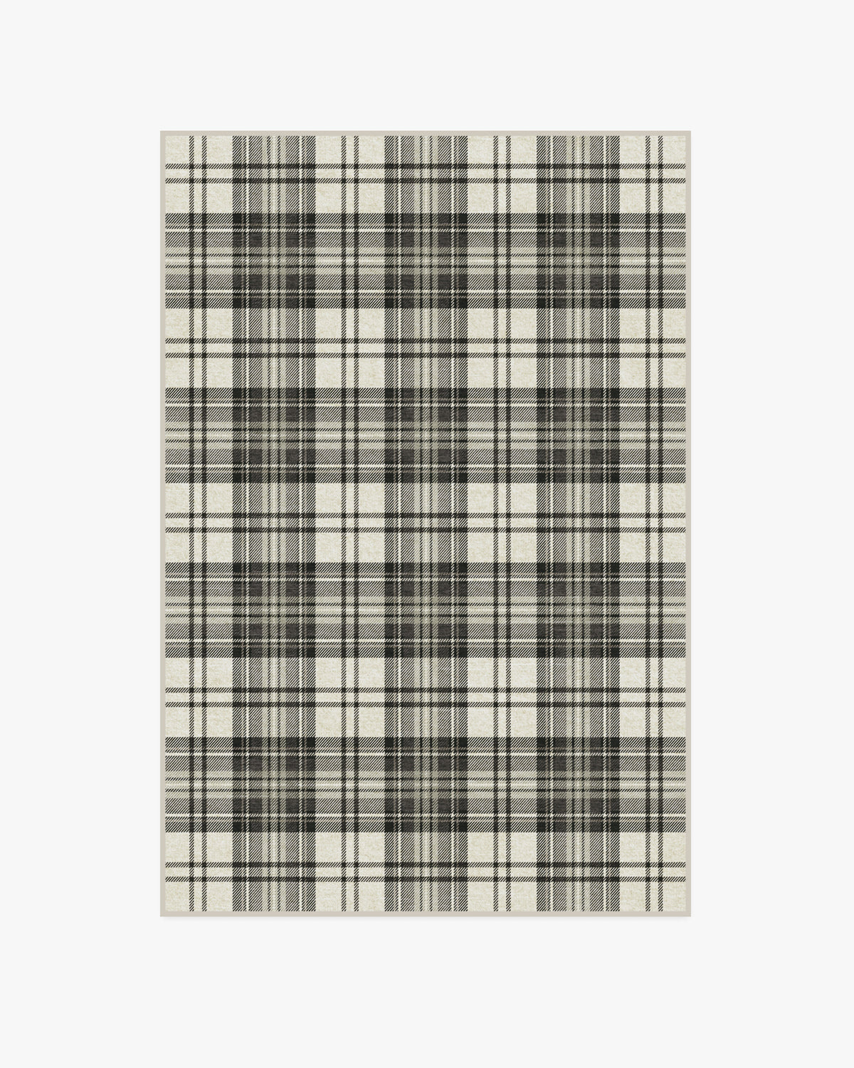 Dress Stewart Tartan — Halı, Siyah Fildişi, AREA, beyaz zemin, 4x6