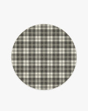 Dress Stewart Tartan — Halı, Siyah Fildişi, ROUND, beyaz zemin, 6R
