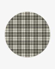 Dress Stewart Tartan — Halı, Siyah Fildişi, ROUND, beyaz zemin, 8R