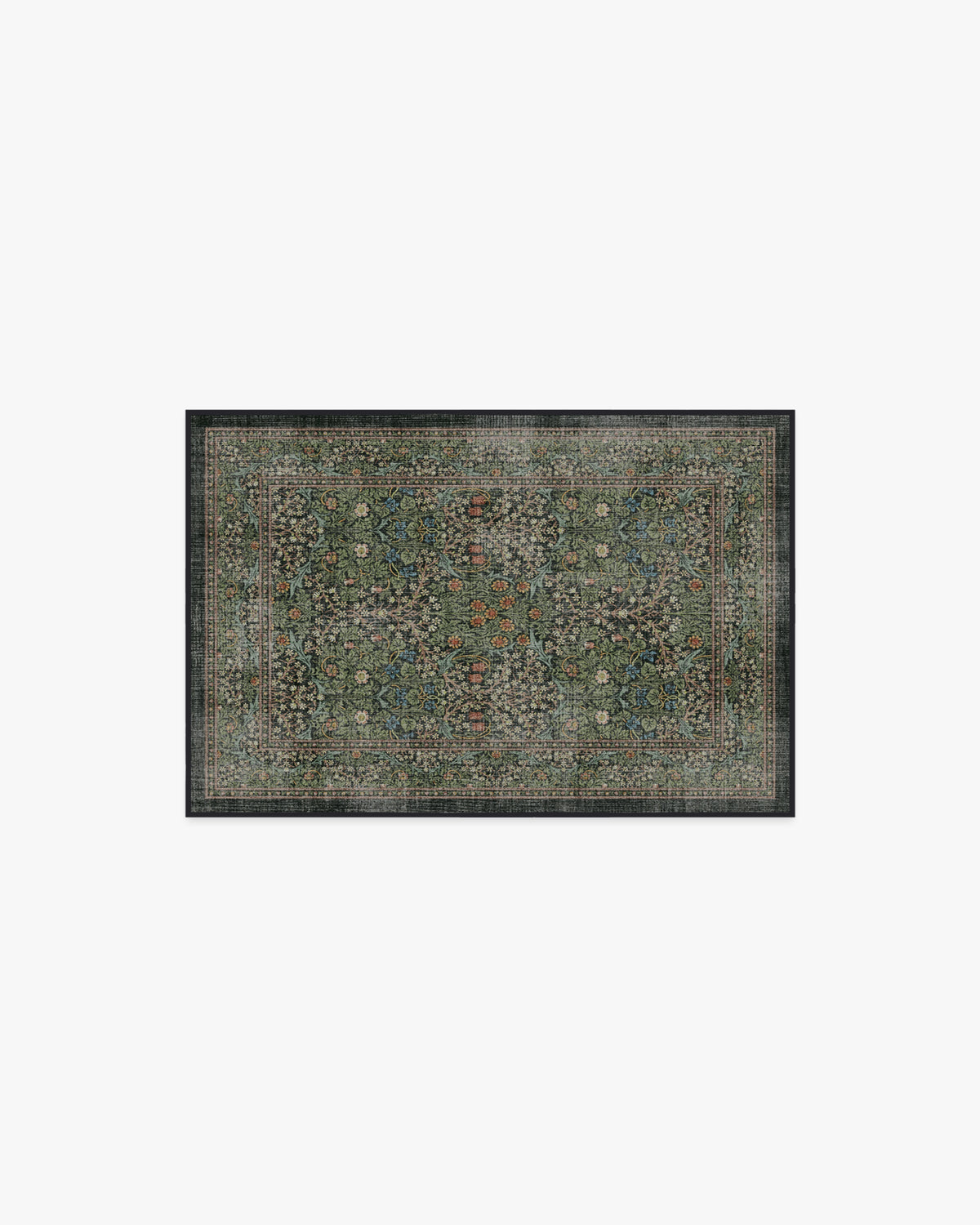Morris And Co Blackthorn — Halı, Orman Yeşili, AREA, beyaz zemin, 2x3