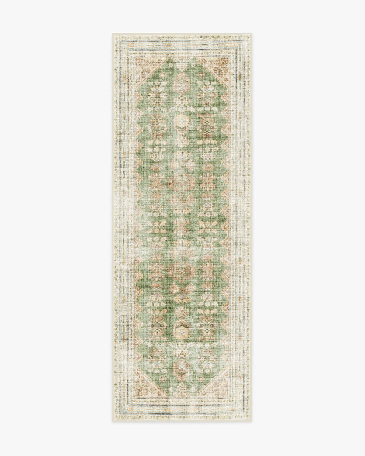 Pradera — Halı, Zeytin Kum, RUNNER, beyaz zemin, 2x7