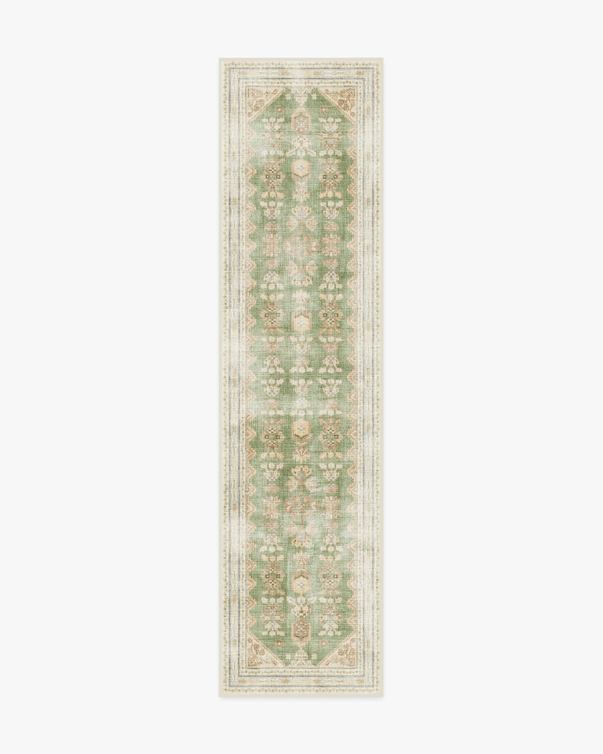 Pradera — Halı, Zeytin Kum, RUNNER, beyaz zemin, 2x10