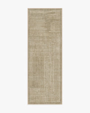Linear Oasis — Halı, Warm Vizon, RUNNER, beyaz zemin, 2x7