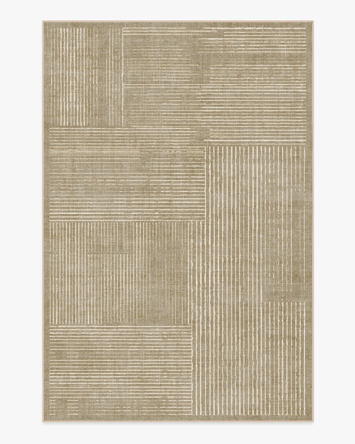 Linear Oasis — Halı, Warm Vizon, AREA, beyaz zemin, 6x9