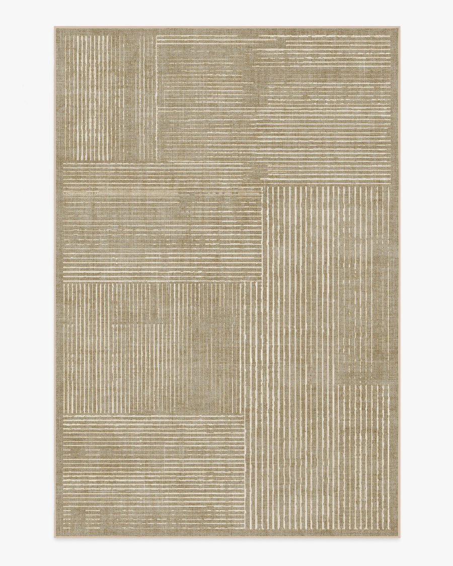 Linear Oasis — Halı, Warm Vizon, AREA, beyaz zemin, 6x9