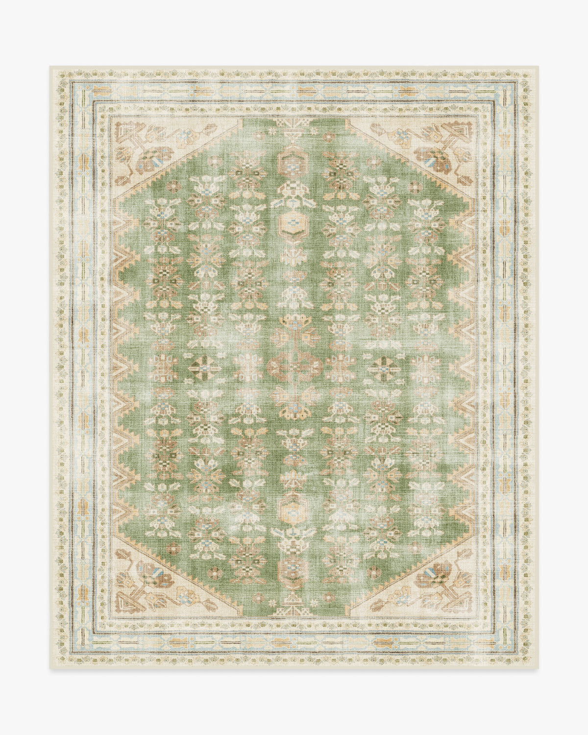 Pradera — Halı, Zeytin Kum, AREA, beyaz zemin, 8x10