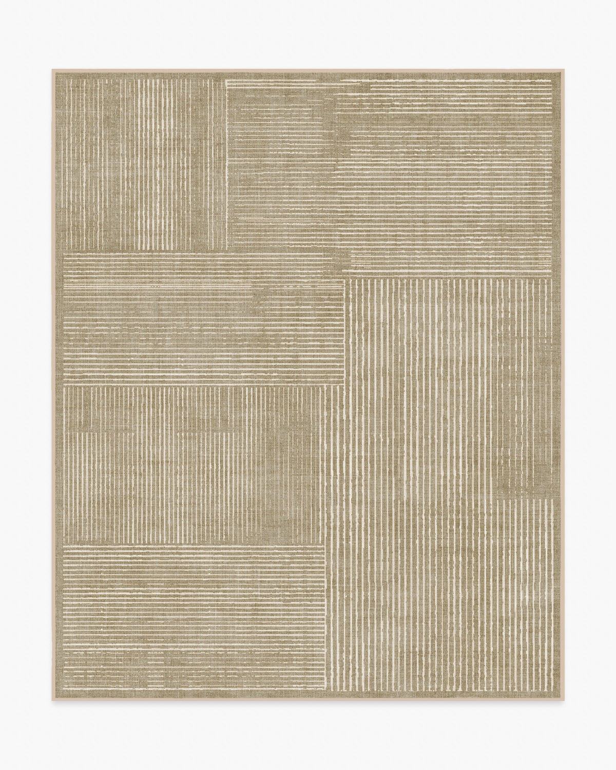 Linear Oasis — Halı, Warm Vizon, AREA, beyaz zemin, 8x10