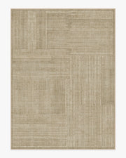 Linear Oasis — Halı, Warm Vizon, AREA, beyaz zemin, 9x12