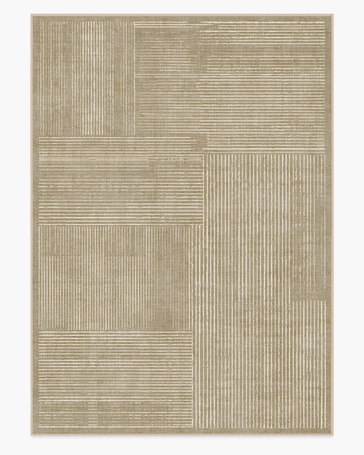 Linear Oasis — Halı, Warm Vizon, AREA, beyaz zemin, 10x14