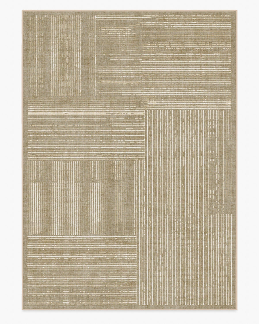 Linear Oasis — Halı, Warm Vizon, AREA, beyaz zemin, 10x14