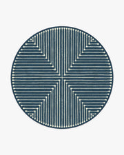 Inkdrop — Halı, Lapis Mavi, ROUND, beyaz zemin, 8R