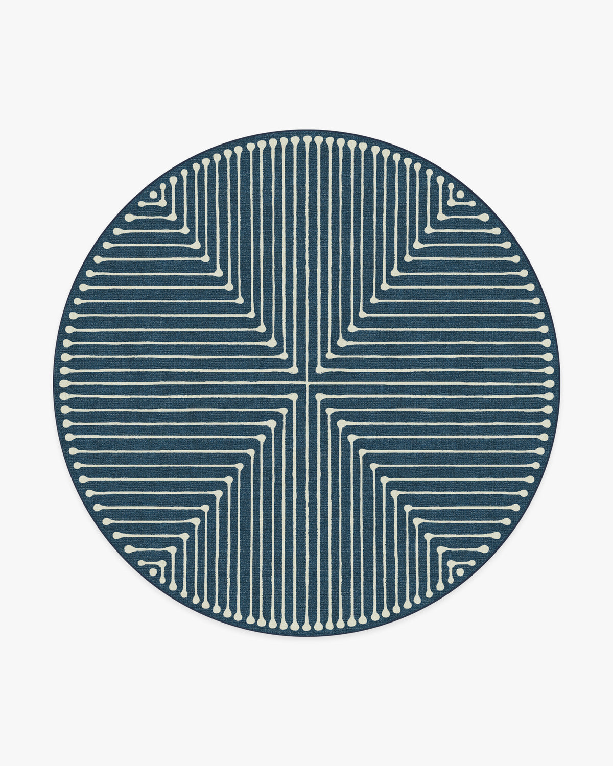 Inkdrop — Halı, Lapis Mavi, ROUND, beyaz zemin, 8R