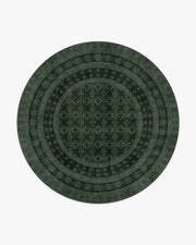 Cyrus — Halı, Orman Yeşili, ROUND, beyaz zemin, 8R