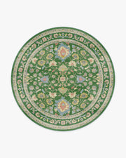 Calabria — Halı, Yeşil, ROUND, beyaz zemin, 8R