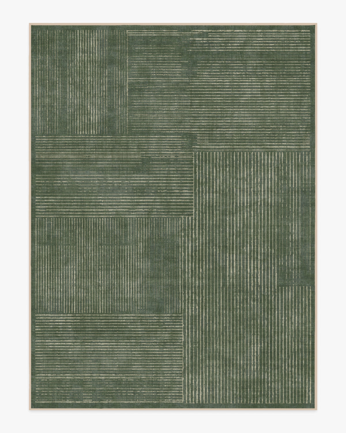Linear Oasis — Halı, Yeşil, AREA, beyaz zemin, 9x12